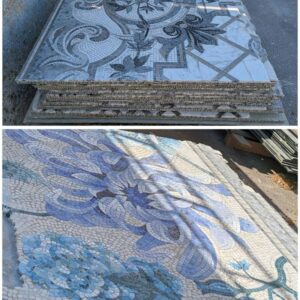 Mosaïque sur plaque d'acier